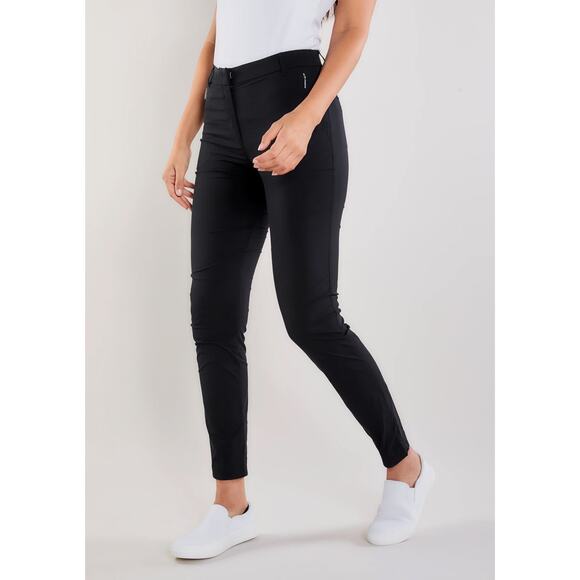 Anatomie Thea Curvy Pant Straight Leg Black Golf Travel Comfort Stretch SZ L - Picture 1 of 7